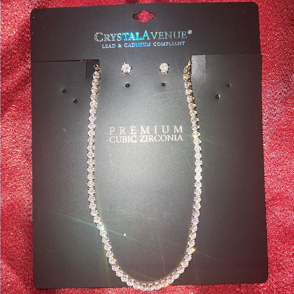 Premium Cubic Zirconia Necklace and Earrings - NWOT